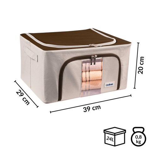 Beżowy organizer Kamai Gio Style z utwardzonymi ściankami, bocznymi uchwytami i okienkiem, pojemność 24L Beżowy organizer Kamai Gio Style z utwardzonymi ściankami, bocznymi uchwytami i okienkiem, pojemność 24L