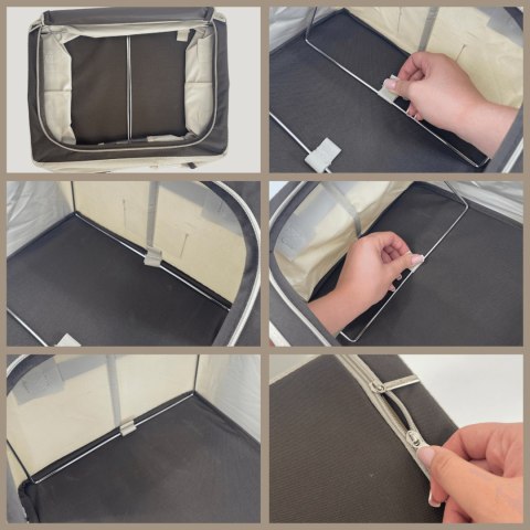 Beżowy organizer Kamai Gio Style z utwardzonymi ściankami, bocznymi uchwytami i okienkiem, pojemność 24L Beżowy organizer Kamai Gio Style z utwardzonymi ściankami, bocznymi uchwytami i okienkiem, pojemność 24L