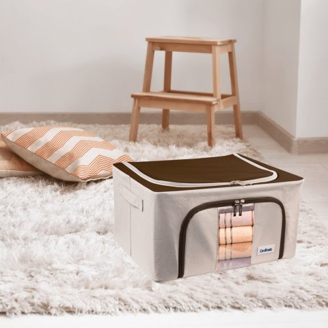 Beżowy organizer Kamai Gio Style z utwardzonymi ściankami, bocznymi uchwytami i okienkiem, pojemność 24L Beżowy organizer Kamai Gio Style z utwardzonymi ściankami, bocznymi uchwytami i okienkiem, pojemność 24L