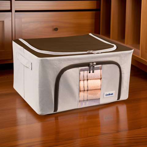 Beżowy organizer Kamai Gio Style z utwardzonymi ściankami, bocznymi uchwytami i okienkiem, pojemność 24L Beżowy organizer Kamai Gio Style z utwardzonymi ściankami, bocznymi uchwytami i okienkiem, pojemność 24L