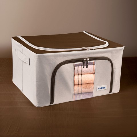 Beżowy organizer Kamai Gio Style z utwardzonymi ściankami, bocznymi uchwytami i okienkiem, pojemność 24L Beżowy organizer Kamai Gio Style z utwardzonymi ściankami, bocznymi uchwytami i okienkiem, pojemność 24L