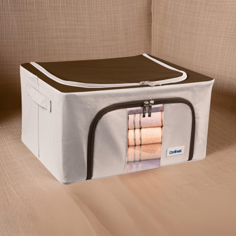 Beżowy organizer Kamai Gio Style z utwardzonymi ściankami, bocznymi uchwytami i okienkiem, pojemność 24L Beżowy organizer Kamai Gio Style z utwardzonymi ściankami, bocznymi uchwytami i okienkiem, pojemność 24L