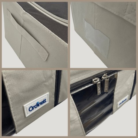 Beżowy organizer Kamai Gio Style z utwardzonymi ściankami, bocznymi uchwytami i okienkiem, pojemność 66L Beżowy organizer Kamai Gio Style z utwardzonymi ściankami, bocznymi uchwytami i okienkiem, pojemność 66L