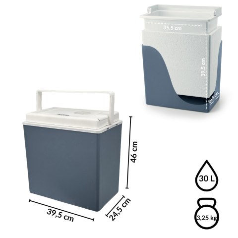 Lodówka samochodowa elektryczna 30L KAMAI ICEGO, zasilanie 12-230V, szara Lodówka samochodowa elektryczna 30L KAMAI ICEGO, zasilanie 12-230V, szara