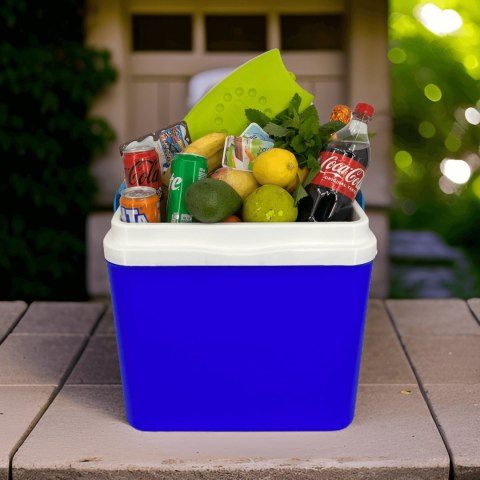 Lodówka turystyczna 22,5L KAMAI BRAVO na wkłady mrożące, niebieska z błękitną pokrywą i uchwytem Lodówka turystyczna 22,5L KAMAI BRAVO na wkłady mrożące, niebieska z błękitną pokrywą i uchwytem