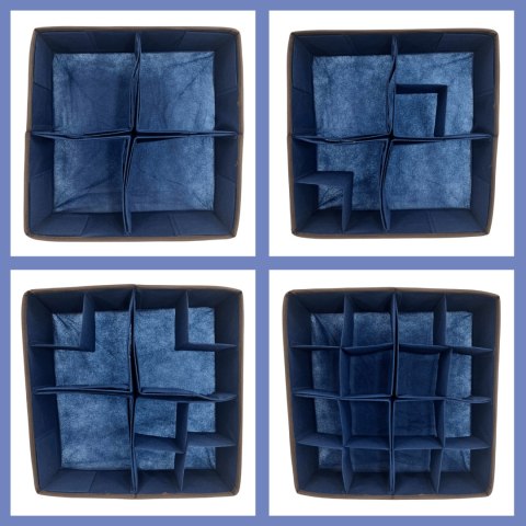BLUE niebieski organizer do szuflady 11 przegród 30,5x30,5x10cm BLUE niebieski organizer do szuflady 11 przegród 30,5x30,5x10cm