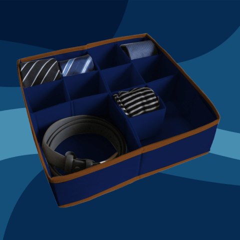 BLUE niebieski organizer do szuflady 11 przegród 30,5x30,5x10cm BLUE niebieski organizer do szuflady 11 przegród 30,5x30,5x10cm