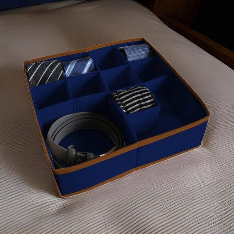BLUE niebieski organizer do szuflady 11 przegród 30,5x30,5x10cm BLUE niebieski organizer do szuflady 11 przegród 30,5x30,5x10cm