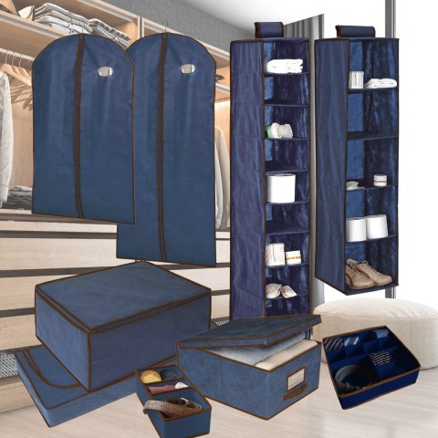 BLUE niebieski organizer do szuflady 11 przegród 30,5x30,5x10cm BLUE niebieski organizer do szuflady 11 przegród 30,5x30,5x10cm