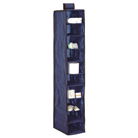 BLUE niebieski wiszący organizer do szafy 10 przegród 20x29x120 cm BLUE niebieski wiszący organizer do szafy 10 przegród 20x29x120 cm
