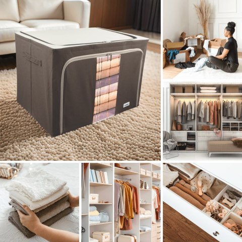 Brązowy organizer Kamai Gio Style z utwardzonymi ściankami, bocznymi uchwytami i okienkiem, pojemność 100L Brązowy organizer Kamai Gio Style z utwardzonymi ściankami, bocznymi uchwytami i okienkiem, pojemność 100L