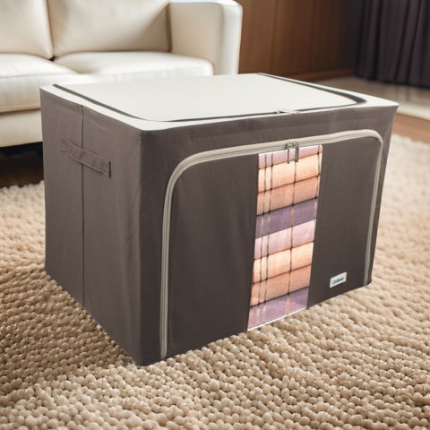 Brązowy organizer Kamai Gio Style z utwardzonymi ściankami, bocznymi uchwytami i okienkiem, pojemność 100L Brązowy organizer Kamai Gio Style z utwardzonymi ściankami, bocznymi uchwytami i okienkiem, pojemność 100L