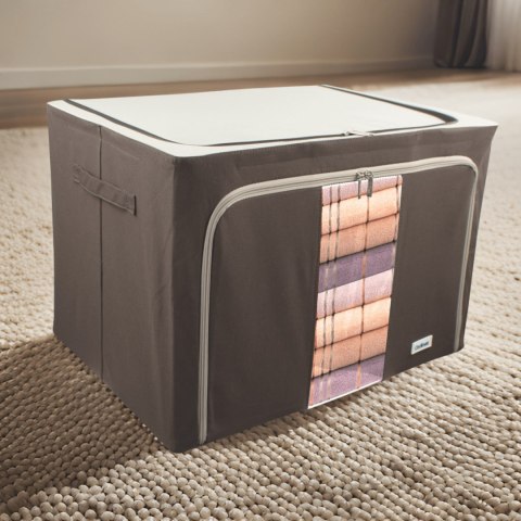 Brązowy organizer Kamai Gio Style z utwardzonymi ściankami, bocznymi uchwytami i okienkiem, pojemność 100L Brązowy organizer Kamai Gio Style z utwardzonymi ściankami, bocznymi uchwytami i okienkiem, pojemność 100L