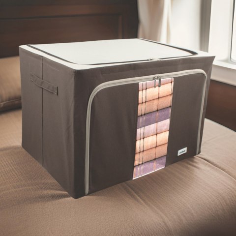 Brązowy organizer Kamai Gio Style z utwardzonymi ściankami, bocznymi uchwytami i okienkiem, pojemność 100L Brązowy organizer Kamai Gio Style z utwardzonymi ściankami, bocznymi uchwytami i okienkiem, pojemność 100L