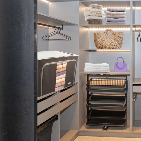 Brązowy organizer Kamai Gio Style z utwardzonymi ściankami, bocznymi uchwytami i okienkiem, pojemność 100L Brązowy organizer Kamai Gio Style z utwardzonymi ściankami, bocznymi uchwytami i okienkiem, pojemność 100L