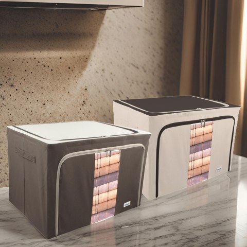 Brązowy organizer Kamai Gio Style z utwardzonymi ściankami, bocznymi uchwytami i okienkiem, pojemność 100L Brązowy organizer Kamai Gio Style z utwardzonymi ściankami, bocznymi uchwytami i okienkiem, pojemność 100L