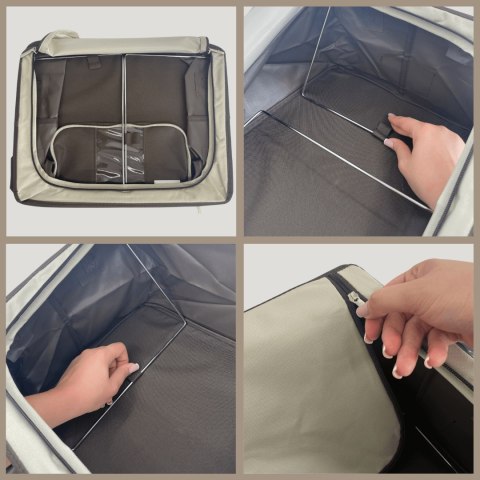 Brązowy organizer Kamai Gio Style z utwardzonymi ściankami, bocznymi uchwytami i okienkiem, pojemność 24L Brązowy organizer Kamai Gio Style z utwardzonymi ściankami, bocznymi uchwytami i okienkiem, pojemność 24L