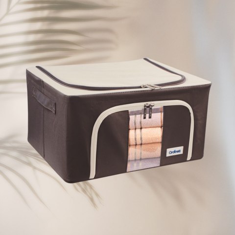 Brązowy organizer Kamai Gio Style z utwardzonymi ściankami, bocznymi uchwytami i okienkiem, pojemność 24L Brązowy organizer Kamai Gio Style z utwardzonymi ściankami, bocznymi uchwytami i okienkiem, pojemność 24L