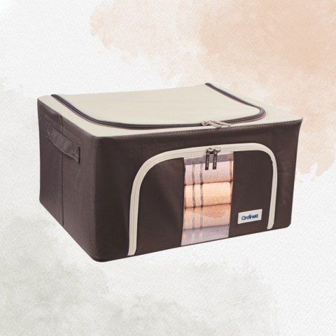 Brązowy organizer Kamai Gio Style z utwardzonymi ściankami, bocznymi uchwytami i okienkiem, pojemność 24L Brązowy organizer Kamai Gio Style z utwardzonymi ściankami, bocznymi uchwytami i okienkiem, pojemność 24L
