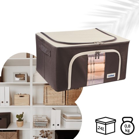 Brązowy organizer Kamai Gio Style z utwardzonymi ściankami, bocznymi uchwytami i okienkiem, pojemność 24L Brązowy organizer Kamai Gio Style z utwardzonymi ściankami, bocznymi uchwytami i okienkiem, pojemność 24L