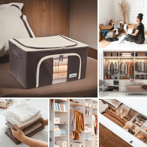Brązowy organizer Kamai Gio Style z utwardzonymi ściankami, bocznymi uchwytami i okienkiem, pojemność 24L Brązowy organizer Kamai Gio Style z utwardzonymi ściankami, bocznymi uchwytami i okienkiem, pojemność 24L