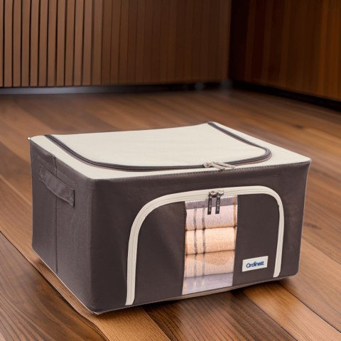 Brązowy organizer Kamai Gio Style z utwardzonymi ściankami, bocznymi uchwytami i okienkiem, pojemność 24L Brązowy organizer Kamai Gio Style z utwardzonymi ściankami, bocznymi uchwytami i okienkiem, pojemność 24L