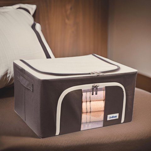Brązowy organizer Kamai Gio Style z utwardzonymi ściankami, bocznymi uchwytami i okienkiem, pojemność 24L Brązowy organizer Kamai Gio Style z utwardzonymi ściankami, bocznymi uchwytami i okienkiem, pojemność 24L