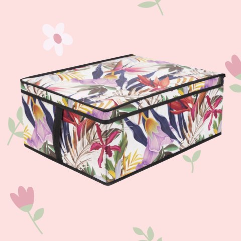 FLORAL w kwiaty organizer do szafy z pokrywą 48x36x19cm FLORAL w kwiaty organizer do szafy z pokrywą 48x36x19cm