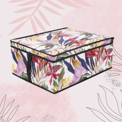 FLORAL w kwiaty organizer do szafy z pokrywą 48x36x19cm FLORAL w kwiaty organizer do szafy z pokrywą 48x36x19cm