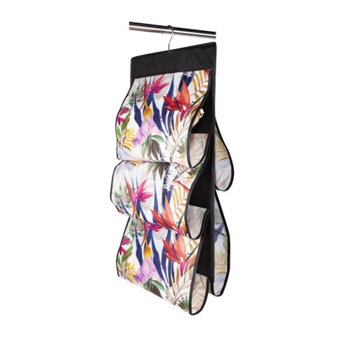 FLORAL w kwiaty wiszący organizer do szafy 5 przegród na torebki, paski 72x42cm FLORAL w kwiaty wiszący organizer do szafy 5 przegród na torebki, paski 72x42cm