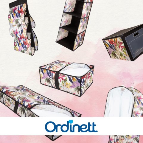 FLORAL w kwiaty wiszący organizer do szafy 5 przegród na torebki, paski 72x42cm FLORAL w kwiaty wiszący organizer do szafy 5 przegród na torebki, paski 72x42cm