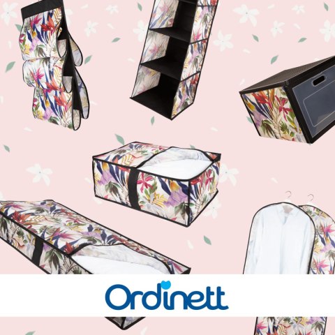 FLORAL w kwiaty wiszący organizer do szafy 5 przegród na torebki, paski 72x42cm FLORAL w kwiaty wiszący organizer do szafy 5 przegród na torebki, paski 72x42cm