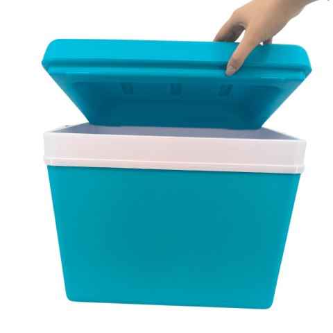 Lodówka turystyczna 35L KAMAI EDA na wkłady mrożące, niebieska z białą rączką Lodówka turystyczna 35L KAMAI EDA na wkłady mrożące, niebieska z białą rączką