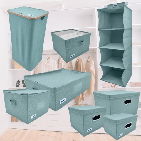 MINT zielony, miętowy organizer do szafy z pokrywą oraz oknem 40,5x30,5x26,5cm MINT zielony, miętowy organizer do szafy z pokrywą oraz oknem 40,5x30,5x26,5cm