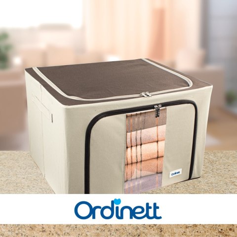 Beżowy organizer Kamai Gio Style z utwardzonymi ściankami, bocznymi uchwytami i okienkiem, pojemność 66L Beżowy organizer Kamai Gio Style z utwardzonymi ściankami, bocznymi uchwytami i okienkiem, pojemność 66L