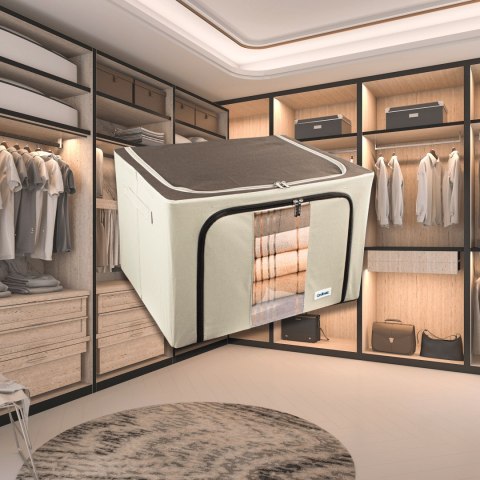 Beżowy organizer Kamai Gio Style z utwardzonymi ściankami, bocznymi uchwytami i okienkiem, pojemność 66L Beżowy organizer Kamai Gio Style z utwardzonymi ściankami, bocznymi uchwytami i okienkiem, pojemność 66L