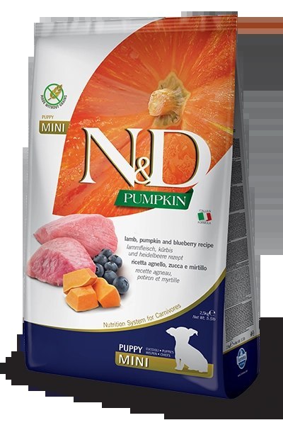 Farmina N&D Pumpkin Grain Free Canine Puppy Mini Lamb&Blueberry 7kg Farmina N&D Pumpkin Grain Free Canine Puppy Mini Lamb&Blueberry 7kg