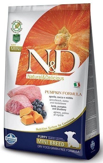 Farmina N&D Pumpkin Grain Free Canine Puppy Mini Lamb&Blueberry 7kg Farmina N&D Pumpkin Grain Free Canine Puppy Mini Lamb&Blueberry 7kg