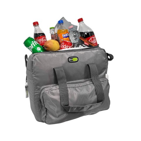 Torba termiczna Kamai Gio Style na ramię, pastelowy szary, z kieszeniami i rączką do noszenia, pojemność 33L Torba termiczna Kamai Gio Style na ramię, pastelowy szary, z kieszeniami i rączką do noszenia, pojemność 33L