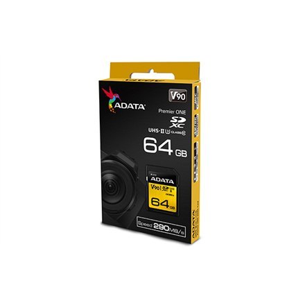ADATA Premier ONE | Karta pamięci flash | 64 GB | Karta pamięci SDXC UHS-II | Klasa prędkości UHS-II U3 / Class10 ADATA Premier ONE | Karta pamięci flash | 64 GB | Karta pamięci SDXC UHS-II | Klasa prędkości UHS-II U3 / Class10