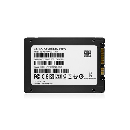 ADATA | Ultimate SU800 | 512 GB | Format SSD 2,5" | Interfejs SSD SATA | Prędkość odczytu 560 MB/s | Prędkość zapisu 520 MB/s ADATA | Ultimate SU800 | 512 GB | Format SSD 2,5" | Interfejs SSD SATA | Prędkość odczytu 560 MB/s | Prędkość zapisu 520 MB/s