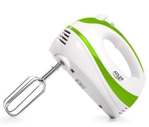 Adler | AD 4205 g | Mikser | Mikser ręczny | 300 W | Liczba prędkości 5 | Tryb Turbo | Biały/Zielony Adler | AD 4205 g | Mikser | Mikser ręczny | 300 W | Liczba prędkości 5 | Tryb Turbo | Biały/Zielony