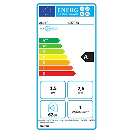 Adler | Air conditioner | AD 7924 | Number of speeds 2 | Fan function | White Adler | Air conditioner | AD 7924 | Number of speeds 2 | Fan function | White
