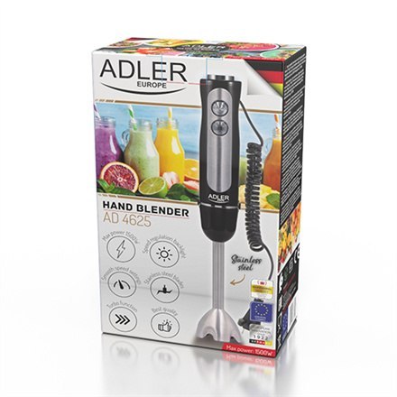 Adler | Blender ręczny | AD 4625b | Blender ręczny | 850 W | Liczba prędkości 5 | Tryb Turbo | Czarny Adler | Blender ręczny | AD 4625b | Blender ręczny | 850 W | Liczba prędkości 5 | Tryb Turbo | Czarny