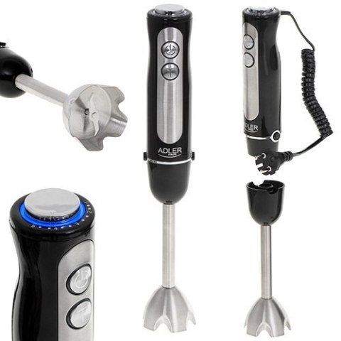 Adler | Blender ręczny | AD 4625b | Blender ręczny | 850 W | Liczba prędkości 5 | Tryb Turbo | Czarny Adler | Blender ręczny | AD 4625b | Blender ręczny | 850 W | Liczba prędkości 5 | Tryb Turbo | Czarny