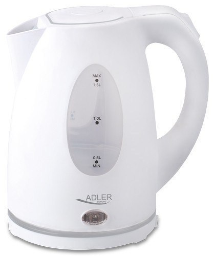 Adler | Czajnik | AD 1207 | Standard | 2000 W | 1,5 L | Plastik | Podstawa obrotowa 360° | Biały Adler | Czajnik | AD 1207 | Standard | 2000 W | 1,5 L | Plastik | Podstawa obrotowa 360° | Biały