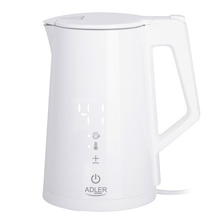 Adler | Czajnik | AD 1345w | Elektryczny | 2200 W | 1,7 L | Stal nierdzewna | Podstawa obrotowa 360° | Biały Adler | Czajnik | AD 1345w | Elektryczny | 2200 W | 1,7 L | Stal nierdzewna | Podstawa obrotowa 360° | Biały
