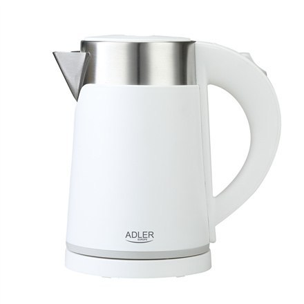 Adler | Czajnik | AD 1372 | Elektryczny | 800 W | 0,6 L | Plastik/stal nierdzewna | Podstawa obrotowa 360° | Biały Adler | Czajnik | AD 1372 | Elektryczny | 800 W | 0,6 L | Plastik/stal nierdzewna | Podstawa obrotowa 360° | Biały