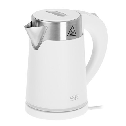 Adler | Czajnik | AD 1372 | Elektryczny | 800 W | 0,6 L | Plastik/stal nierdzewna | Podstawa obrotowa 360° | Biały Adler | Czajnik | AD 1372 | Elektryczny | 800 W | 0,6 L | Plastik/stal nierdzewna | Podstawa obrotowa 360° | Biały