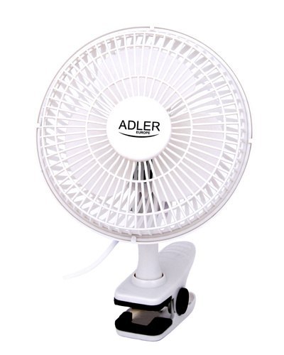 Adler | Fan with clip | AD 7317 | Table Fan | White | Diameter 15 cm | Number of speeds 2 | 30 W | No Adler | Fan with clip | AD 7317 | Table Fan | White | Diameter 15 cm | Number of speeds 2 | 30 W | No